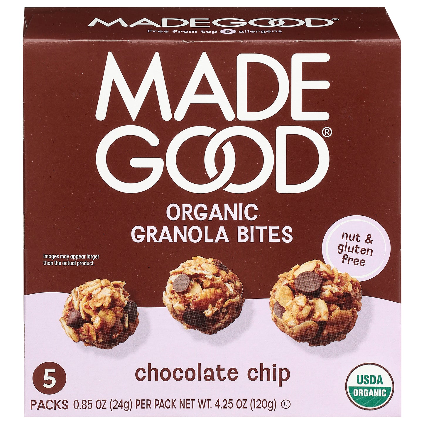 MadeGood Organic Chocolate Chip Granola Bites 5 - 0.85 oz Packs