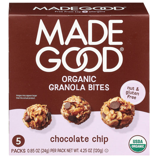 MadeGood Organic Chocolate Chip Granola Bites 5 - 0.85 oz Packs
