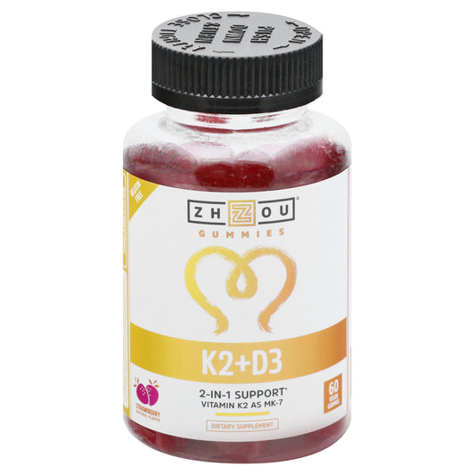 Zhou Gummies Strawberry K2 + D3 60 ea