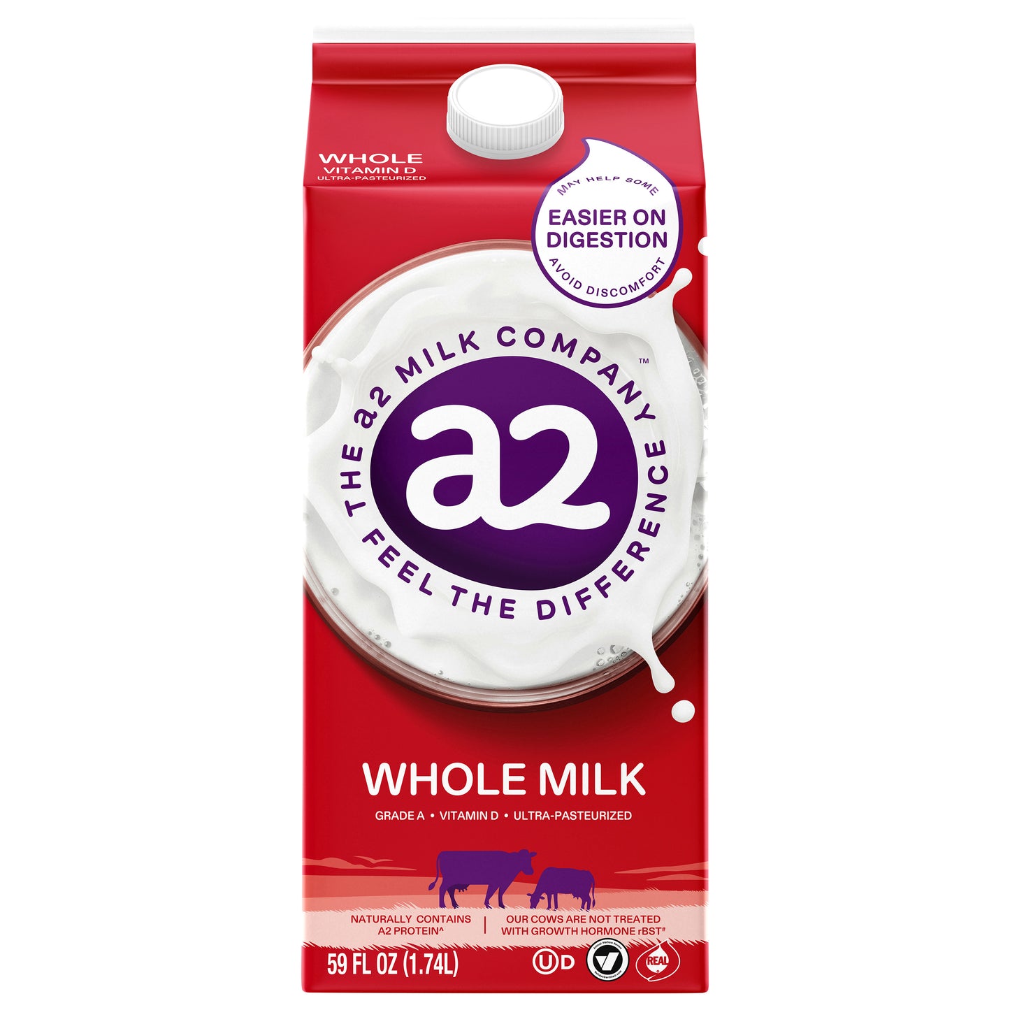 a2 Milk Vitamin D Whole Milk, 59 fl oz