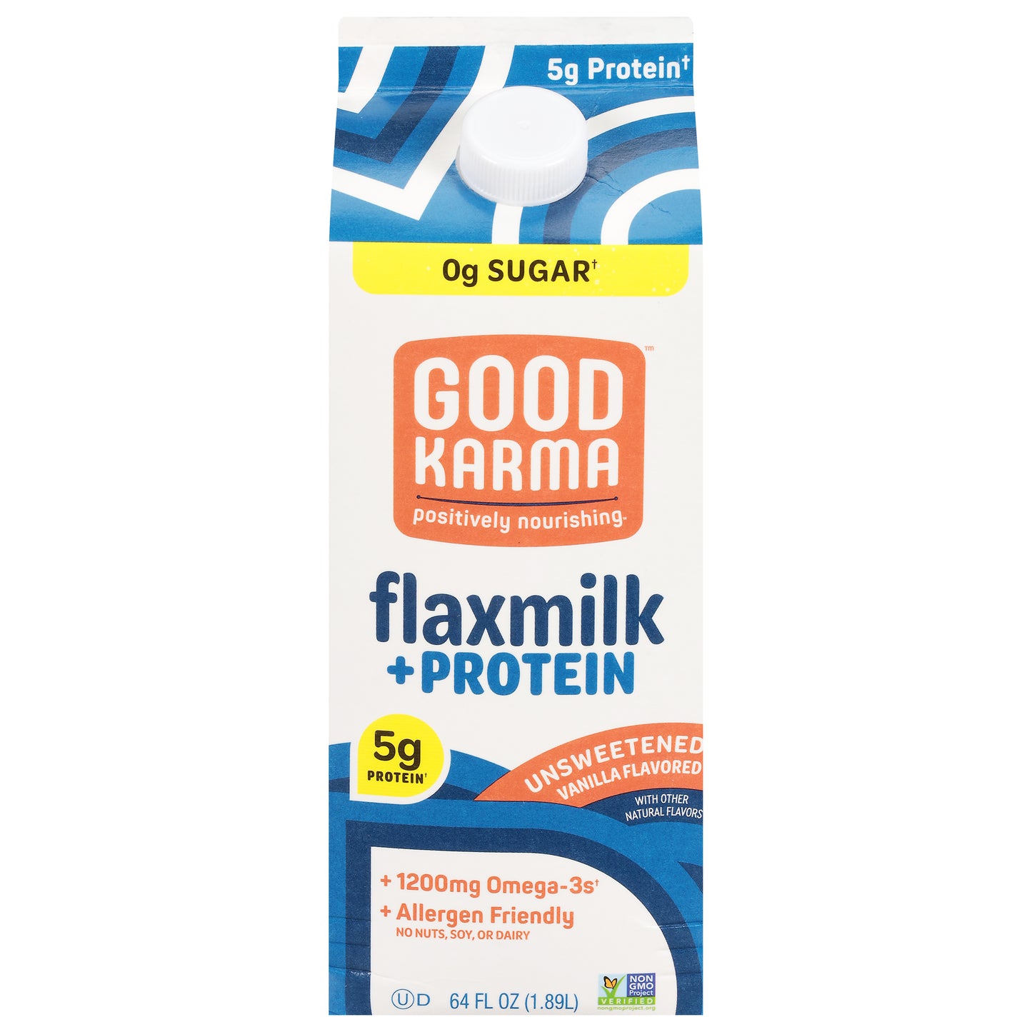 Good Karma Unsweetened Vanilla Flavored Flaxmilk + Protein 64 fl oz