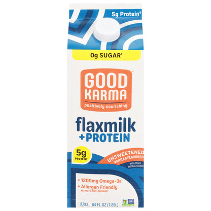 Good Karma Unsweetened Vanilla Flavored Flaxmilk + Protein 64 fl oz