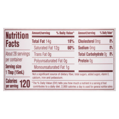 Nutiva Organic Buttery Flavor Coconut Oil 14 fl oz