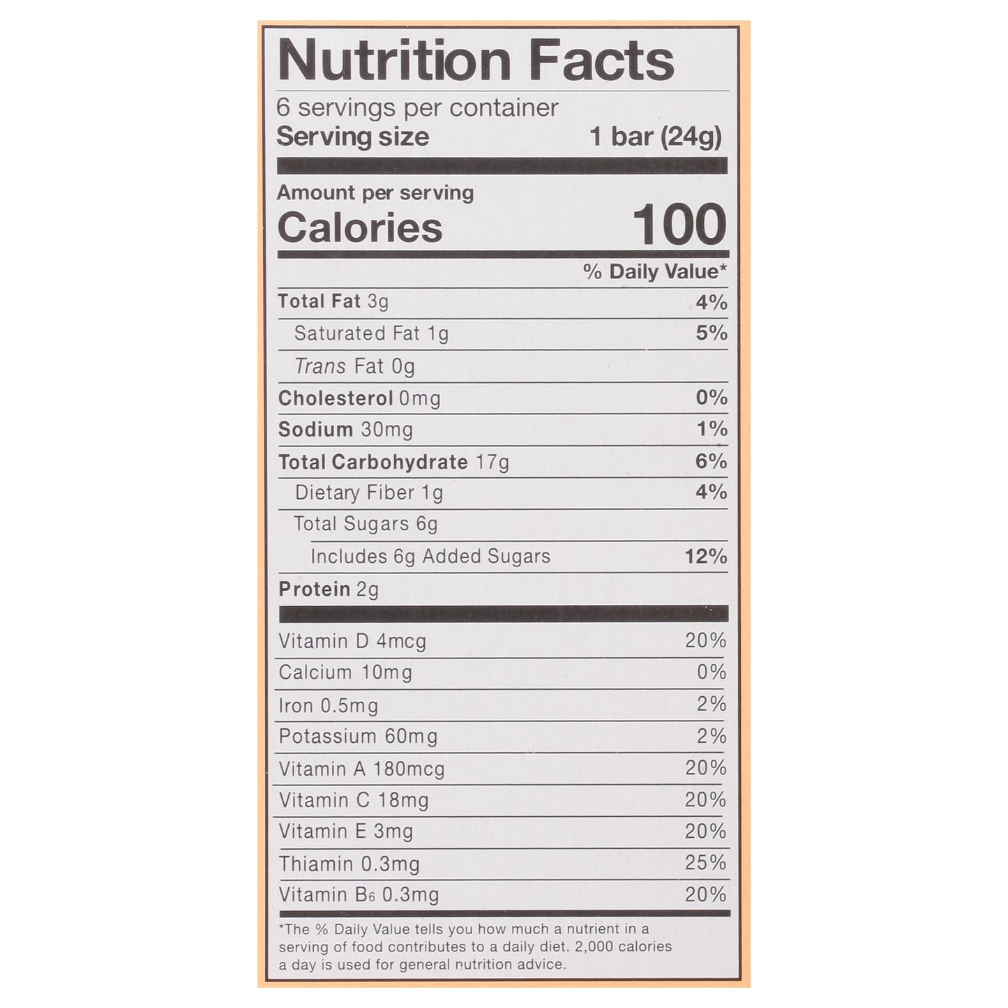 MadeGood Cookies & Creme Granola Bars 6 - 0.85 oz Bars