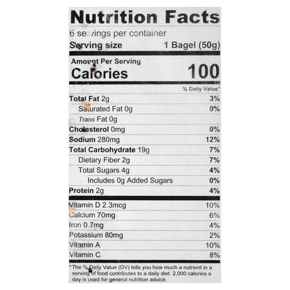 ODoughs Thins Everything Vegan Bagels 6 ea