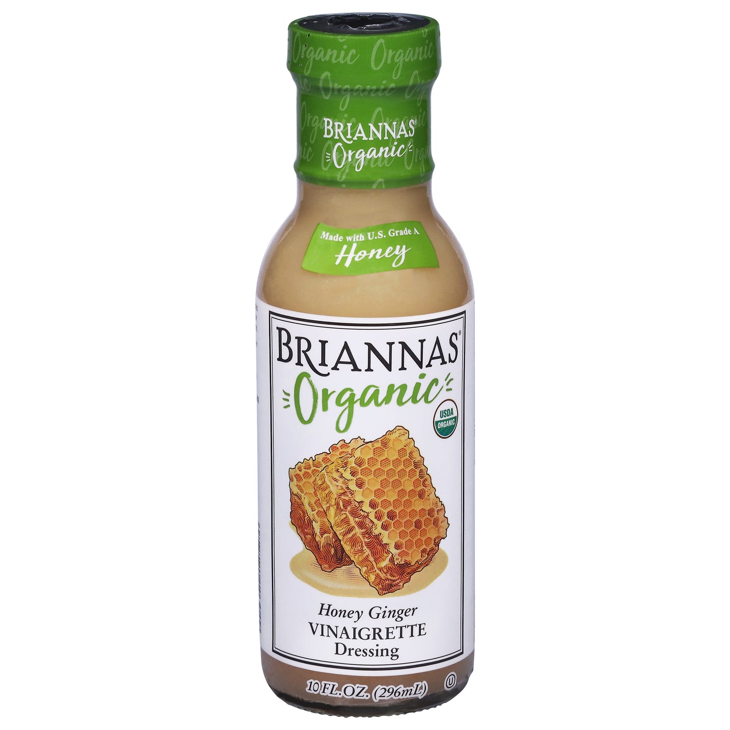 Briannas Organic Honey Ginger Vinaigrette Dressing 10 fl oz