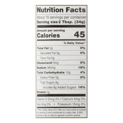 Woodstock Organic Hickory Bar-B-Q Sauce 18 oz