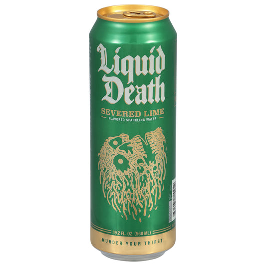 Liquid Death Sparkling Water, Severed Lime 19.2 oz King Size Can