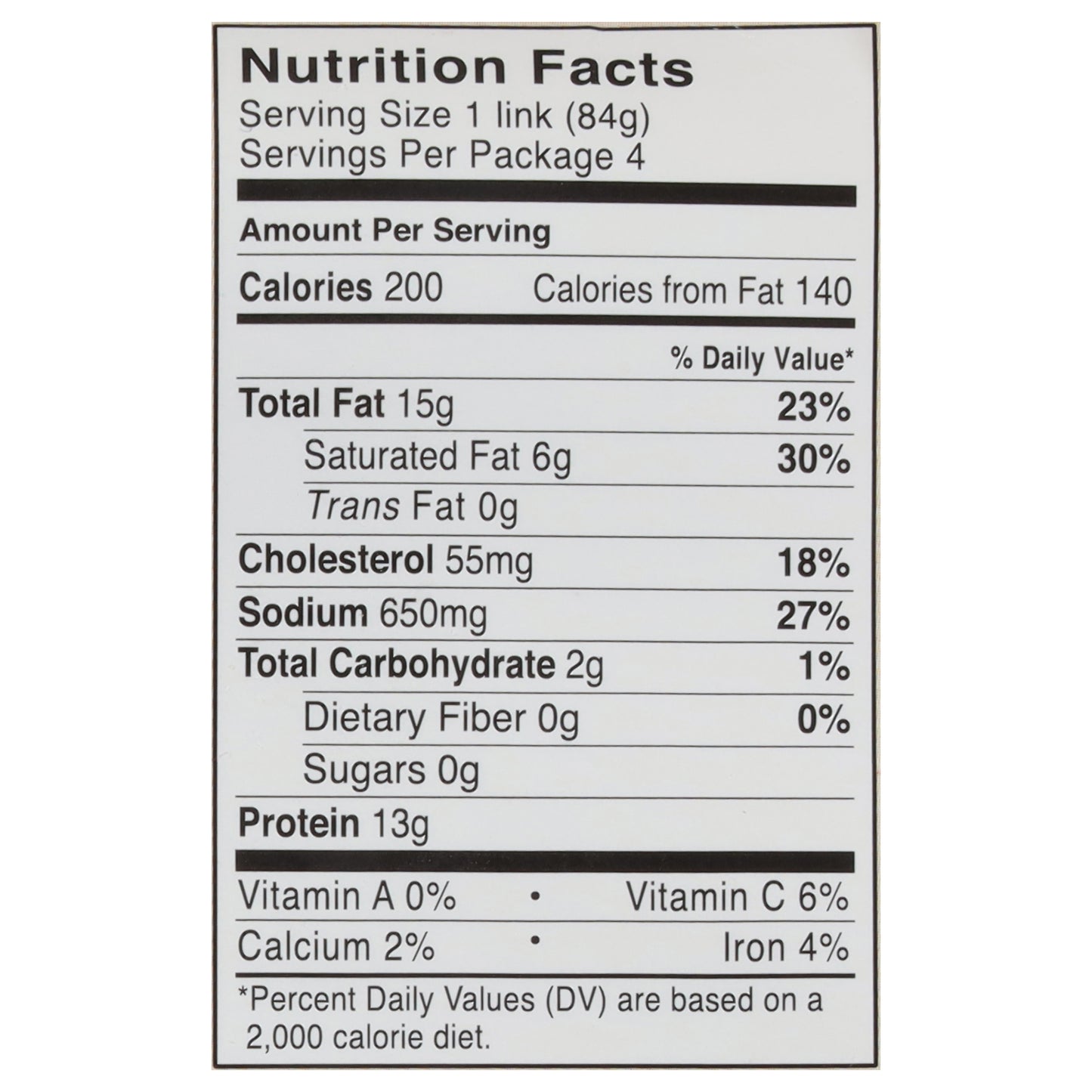 Niman Ranch All Natural Uncured Kentucky Bourbon Sausage 12 oz