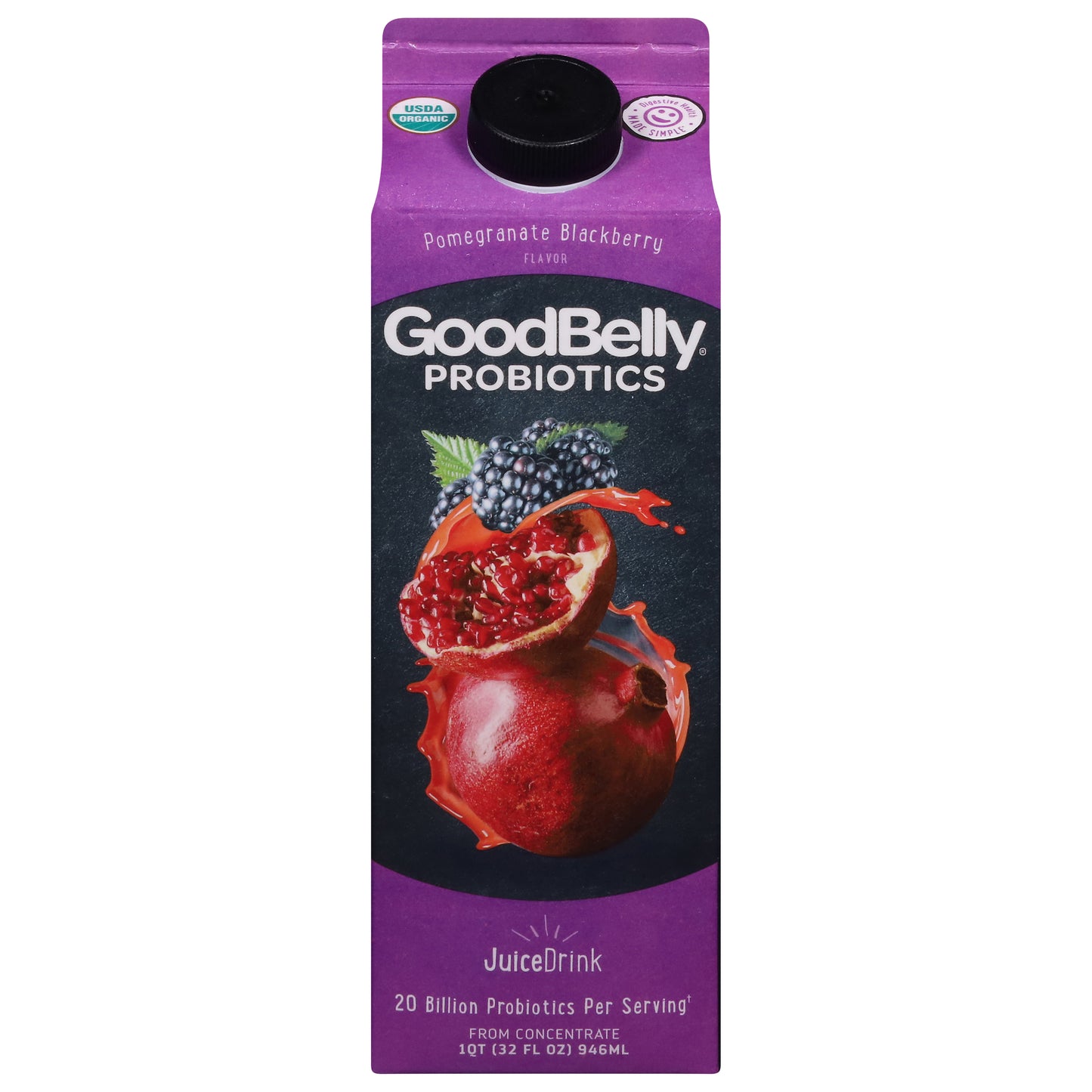 GoodBelly Probiotics Pomegranate Blackberry Flavor Juice Drink 32 fl oz