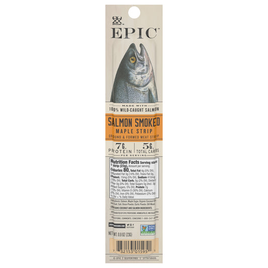EPIC Smoked Salmon Snack Strip, Wild Caught, 0.8oz
