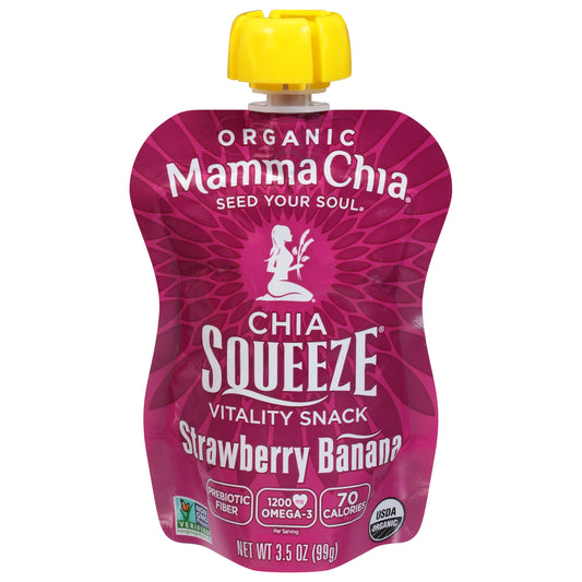 Mamma Chia Squeeze Organic Strawberry Banana Vitality Snack 3.5 oz