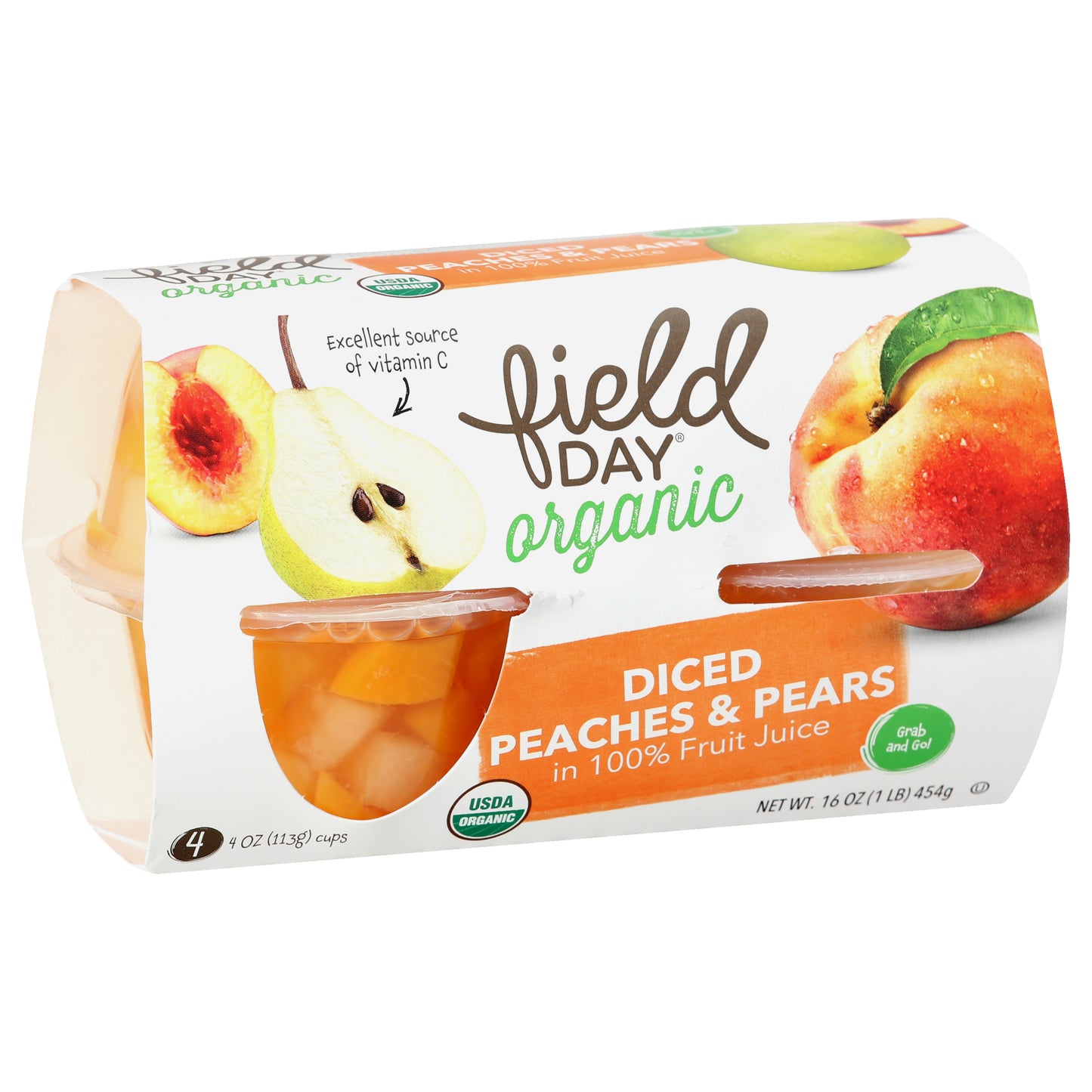 Field Day Organic Diced Peaches & Pears 4 ea