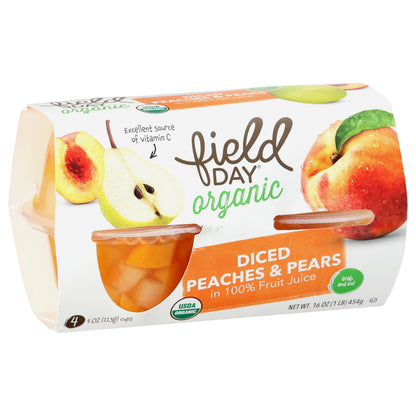 Field Day Organic Diced Peaches & Pears 4 ea