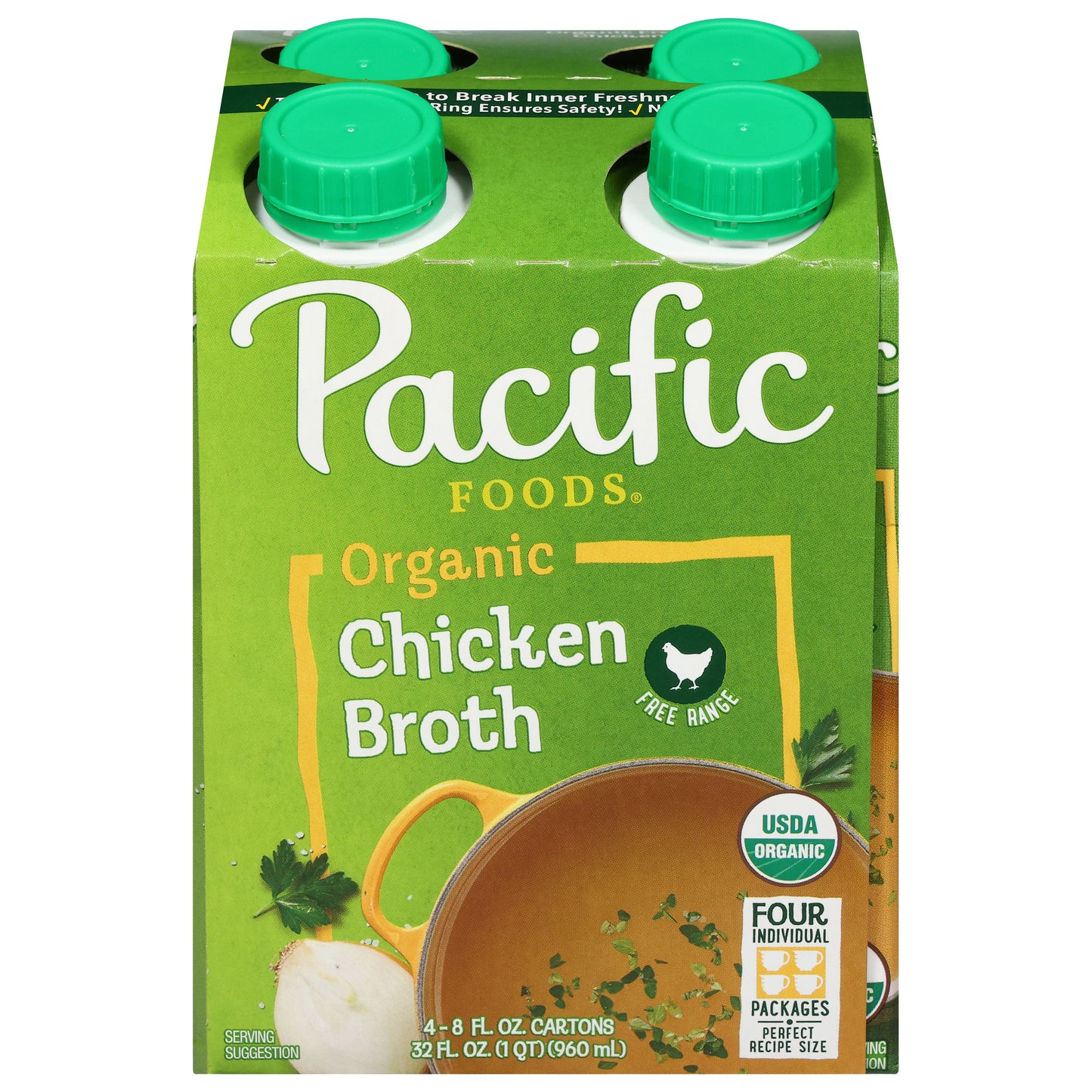 Pacific Foods Organic Chicken Broth 4 - 8 fl oz Cartons