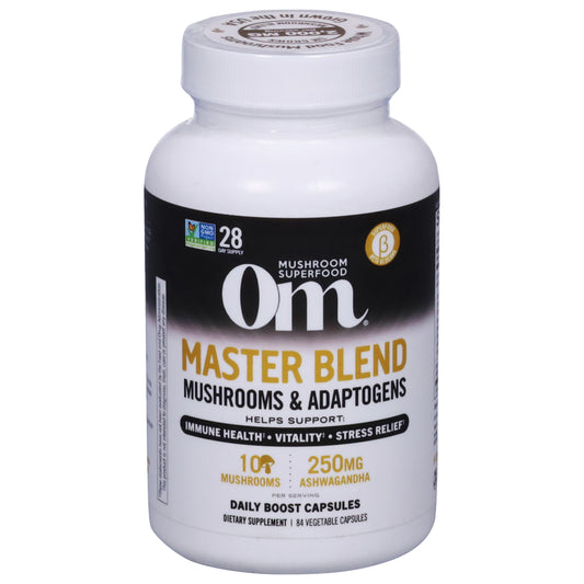 Om Master Blend Mushrooms & Adaptogens 84 Vegetable Capsules