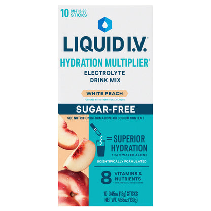 Liquid I.V. 10ct Sugar Free White Peach Carton (IP)