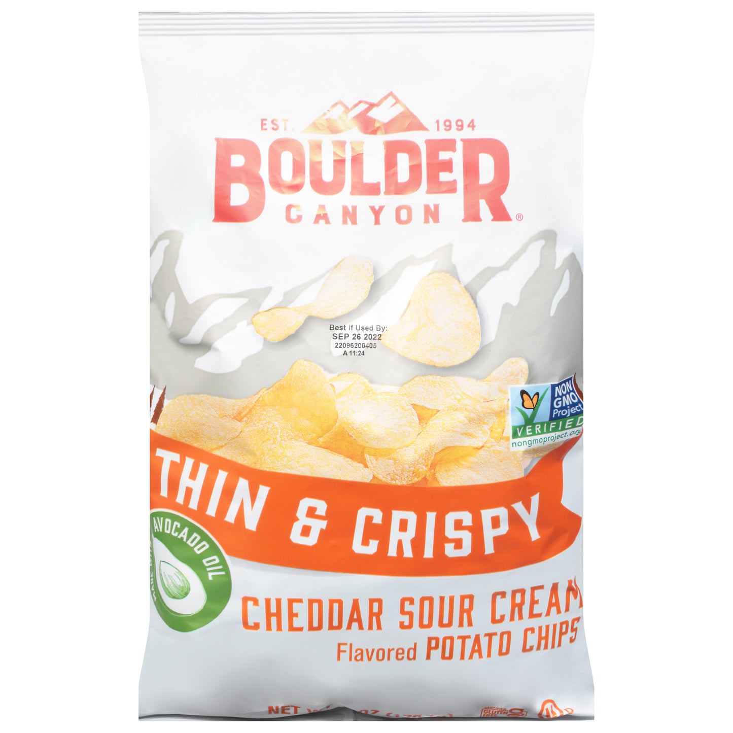 Boulder Thin & Crispy Cheddar Sour Cream Potato Chips 6 oz