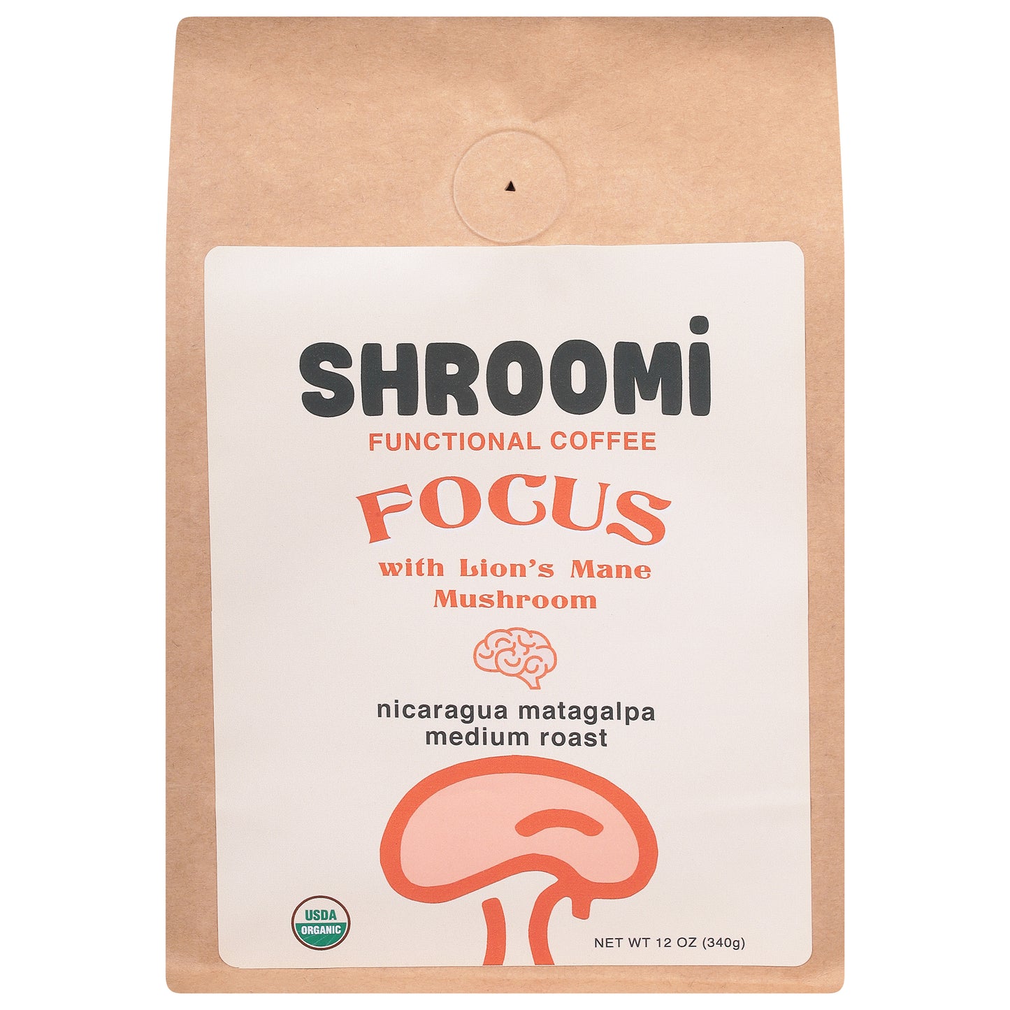 Shroomi Functional Nicaragua Matagalpa Medium Roast Focus Coffee 12 oz