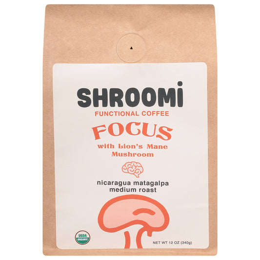 Shroomi Functional Nicaragua Matagalpa Medium Roast Focus Coffee 12 oz