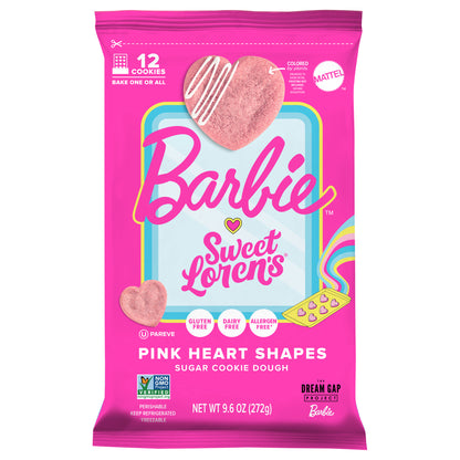 Sweet Loren's Barbie Pink Heart Shapes Sugar Cookie Dough, 9.6oz