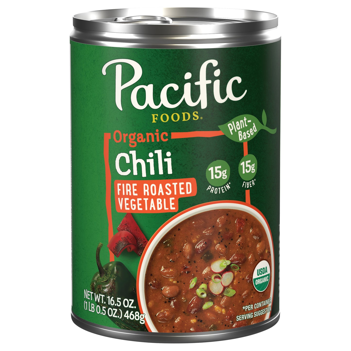 Pacific Foods Plant-Based Organic Fire Roasted Vegetable Chili 16.5 oz