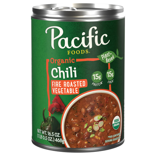 Pacific Foods Plant-Based Organic Fire Roasted Vegetable Chili 16.5 oz