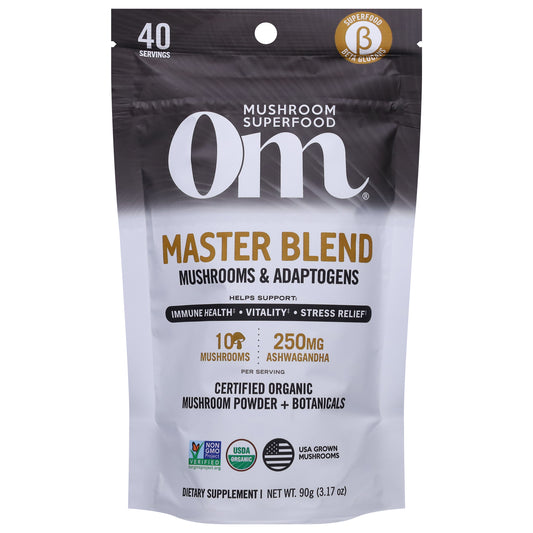 Om Powder Mushrooms & Adaptogens Master Blend 3.17 oz