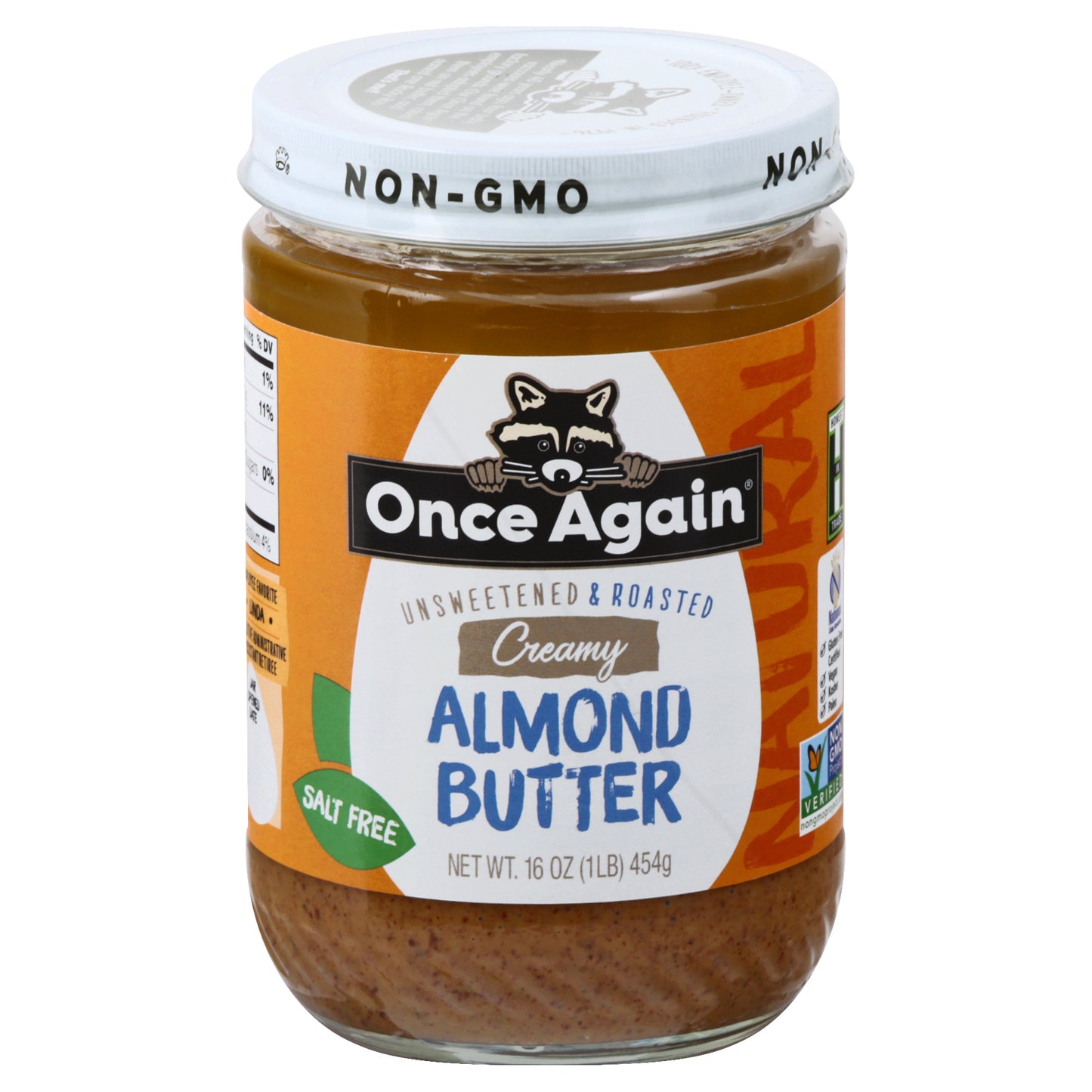Once Again Creamy Unsweetened & Roasted Almond Butter 16 oz