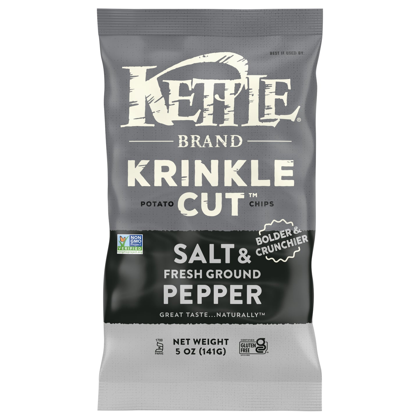 Kettle Brand Krinkle Cut Salt & Fresh Ground Pepper Potato Chips 5 oz