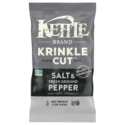 Kettle Brand Krinkle Cut Salt & Fresh Ground Pepper Potato Chips 5 oz