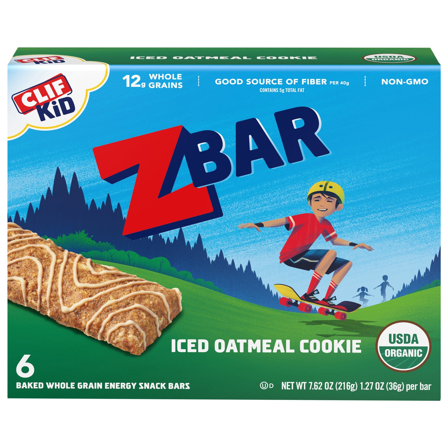 Zbar - Iced Oatmeal Cookie - Soft Baked Snack Bars - Non-GMO - 12g Whole Grains - USDA Organic Granola Bars (6 Pack)