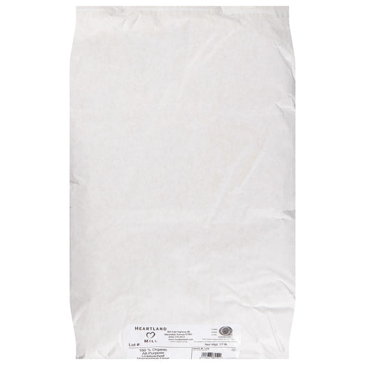 Heartland Mill Unenriched Unbleached 100% Organic All-Purpose Flour 50 lb