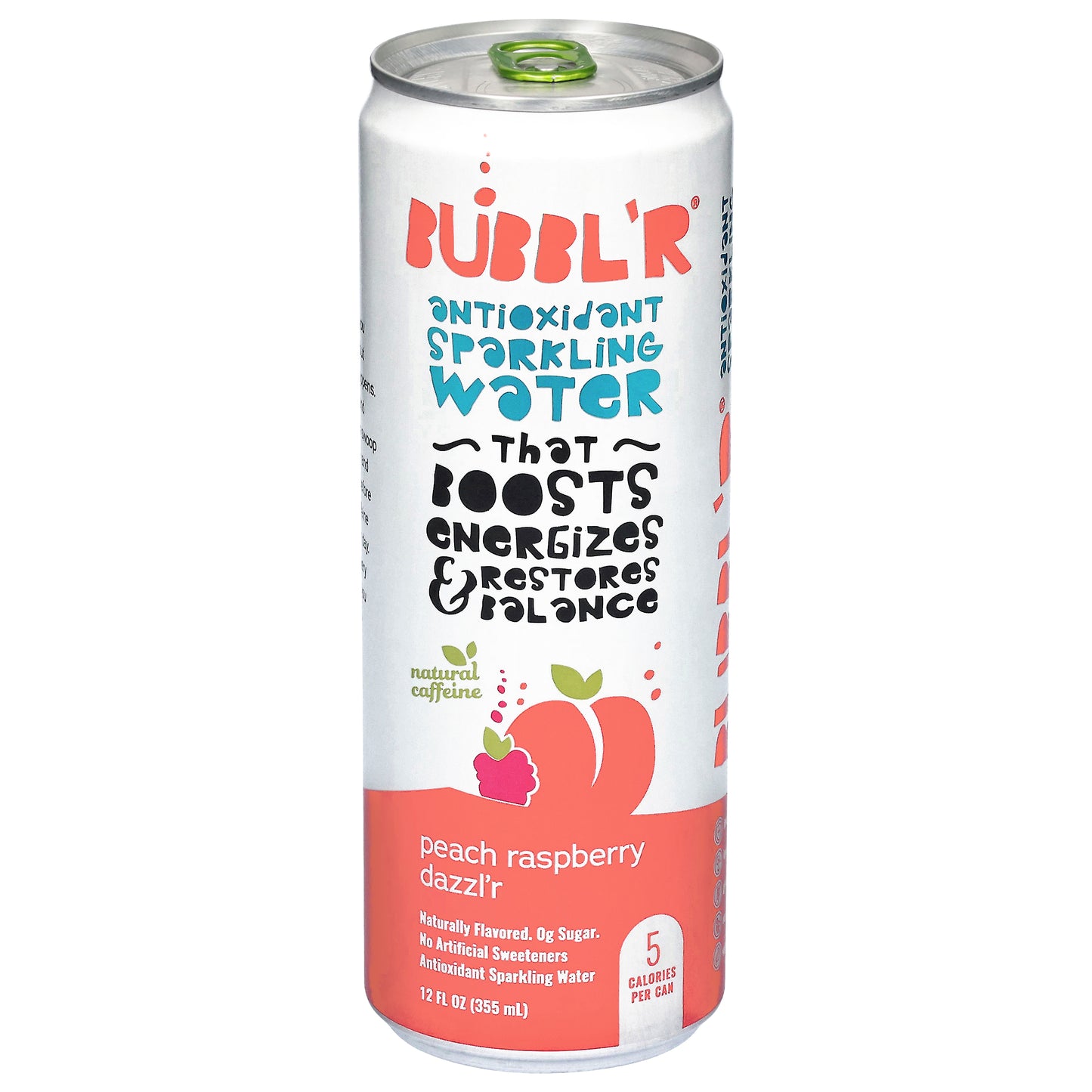 BUBBL'R Antioxidant Sparkling Water - peach raspberry dazzl'r - 12 fl oz