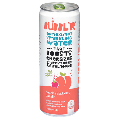 BUBBL'R Antioxidant Sparkling Water - peach raspberry dazzl'r - 12 fl oz