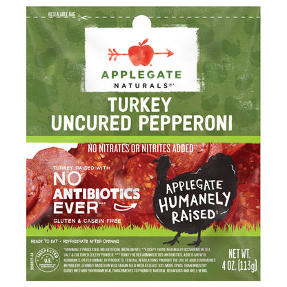 Applegate Natural Uncured Turkey Pepperoni Sliced, 4oz