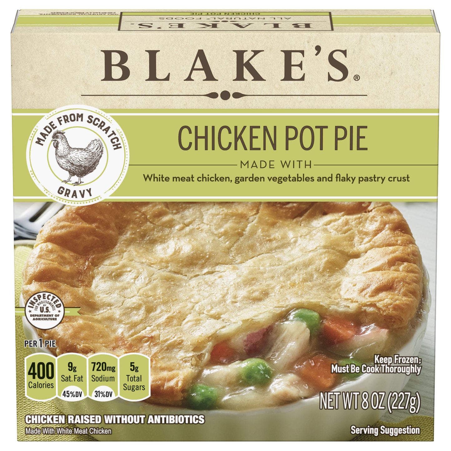 Blake's All Natural Chicken Pot Pie, Frozen Meal, 8 oz