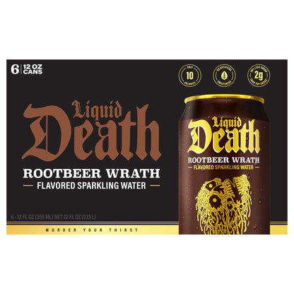 Liquid Death, Rootbeer Wrath, Root Beer-Flavored Sparkling Water