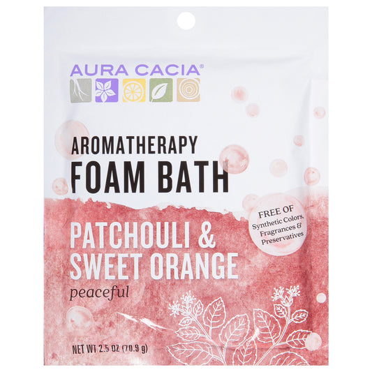 Aura Cacia Patchouli & Sweet Orange Aromatherapy Foam Bath 2.5 oz