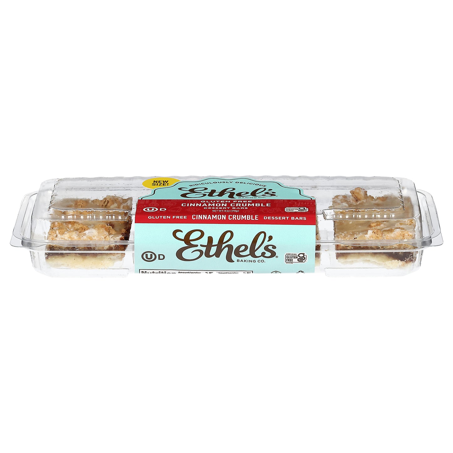 Ethel's Baking Co. Gluten Free Cinnamon Crumble Dessert Bars 6 oz