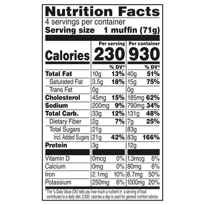 Udi's Gluten Free Double Chocolate Muffins, Frozen, 10 oz. 4 Count