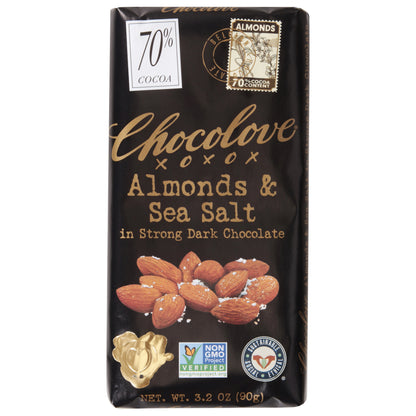 Chocolove 70% Cocoa Almonds & Sea Salt Dark Chocolate 3.2 oz