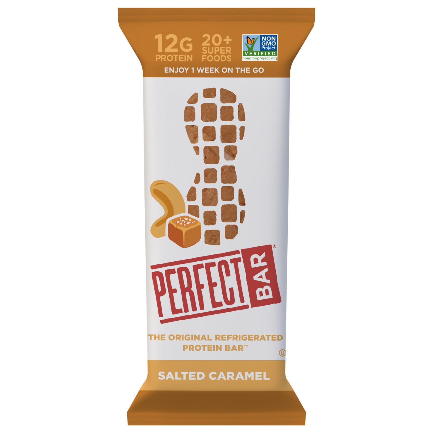 Perfect Bar Gluten-Free Salted Caramel Cashew Butter and Peanut Butter Protein Bar, 2.2 oz