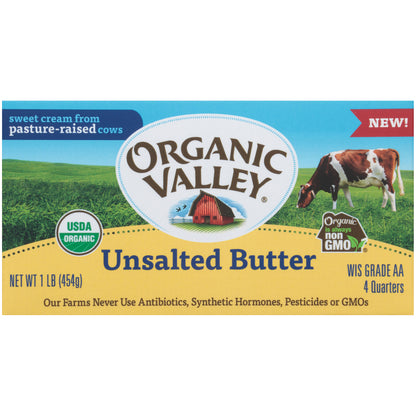 Organic Valley® Unsalted Butter Quarters 1 lb. Box