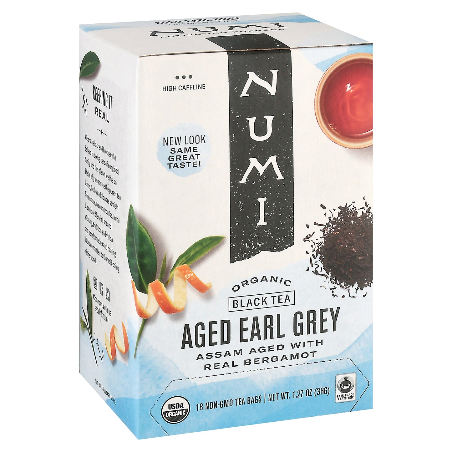 Numi Organic Aged Earl Grey Black Tea Bags 18 ea