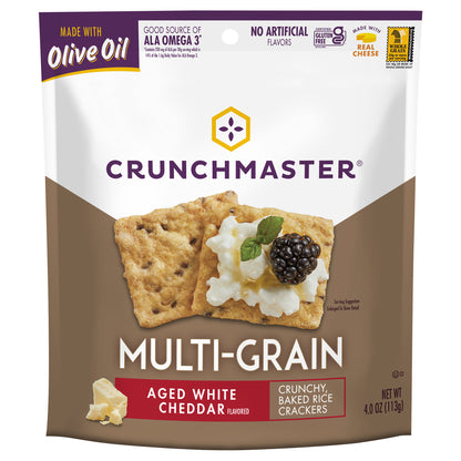 Crunchmaster Multi-Grain Aged White Cheddar Flavored Crackers 4.0 oz