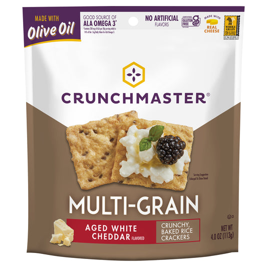 Crunchmaster Multi-Grain Aged White Cheddar Flavored Crackers 4.0 oz
