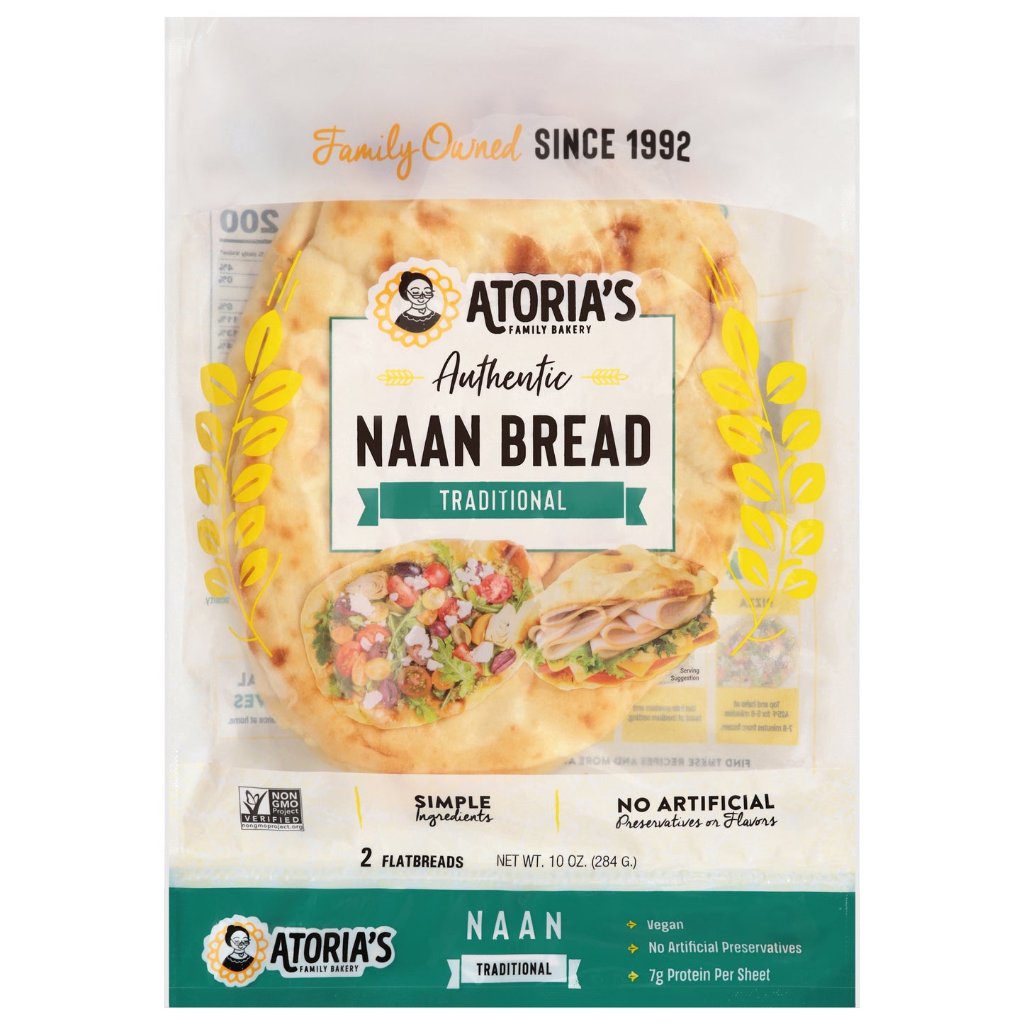 Atoria's Family Bakery Traditional Naam Bread 2 Each