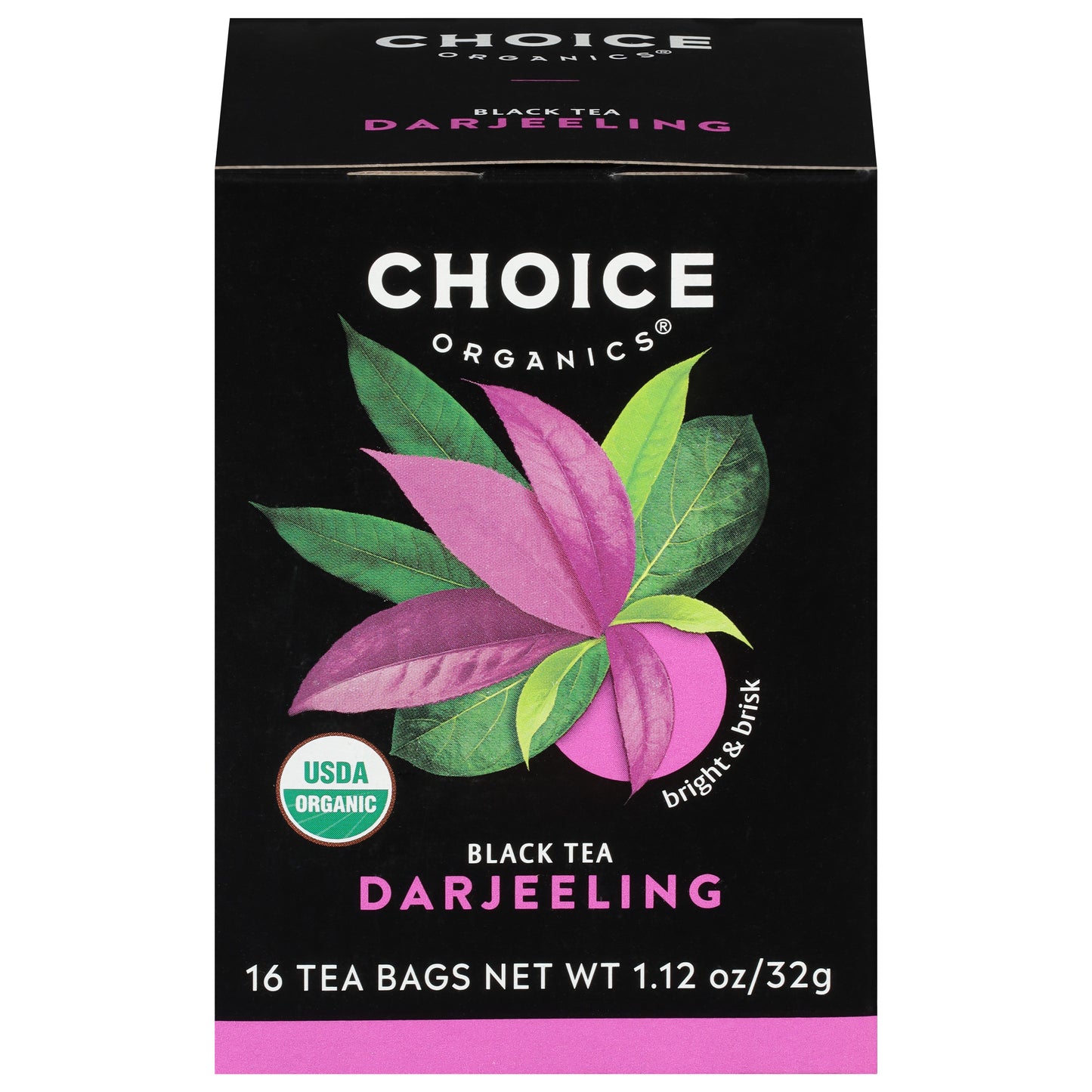 Choice Organics Tea Bags Darjeeling Black Tea 16 Tea Bags