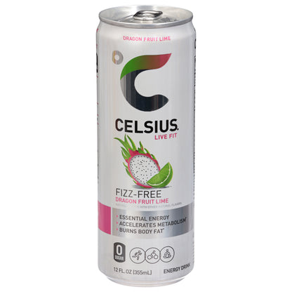 Celsius Fizz-Free Dragon Fruit Lime Energy Drink 12 fl oz